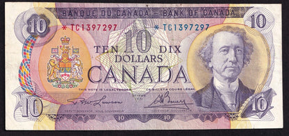 Canada 1971 $ 10 Ten Dollar Lawson-Bouey Replacement Banknote *TC 1397297