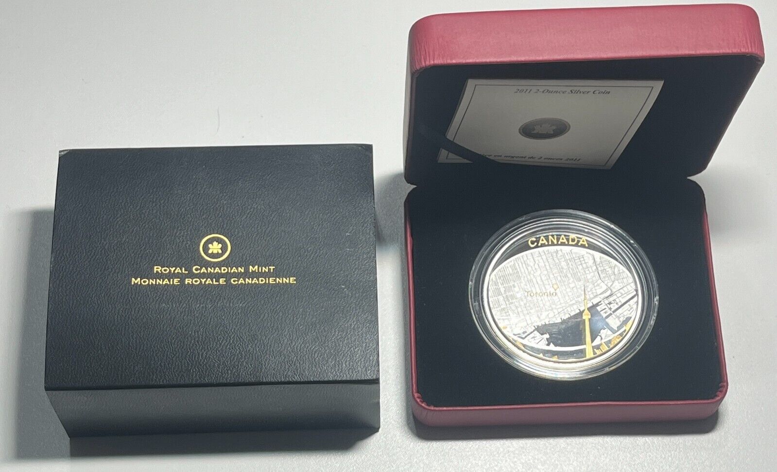 2011 Canada $25 2oz Fine Silver Coin - Toronto City Map With  Box + COA