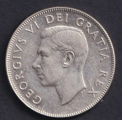 Canada 1950 Canada 50 Cent King George VI .800 Silver - Nice Details