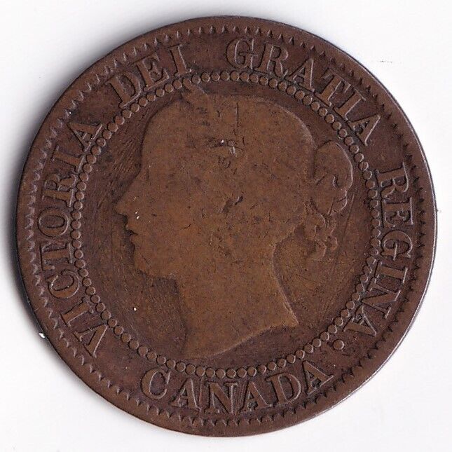 1859 Canada 1 One Cent Queen Victoria Penny D.P. #2