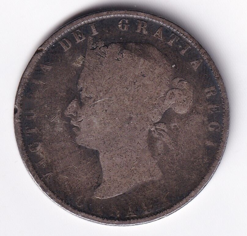 Canada 1872 H 50c Fifty Cent Silver Coin Queen Victoria .925 Silver