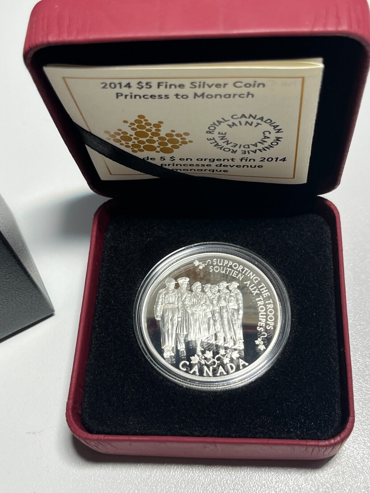 Princess to Monarch: Supporting the Troops - 2014 Canada $5 Fine Silver Coin