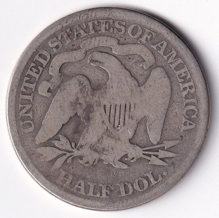 United States USA 1875 50c Half Dollar Seated Liberty Silver Coin .900 Silver