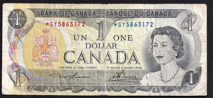 Canada 1973 $1 One Dollar Replacement Banknote Lawson - Bouey *GY 5863172