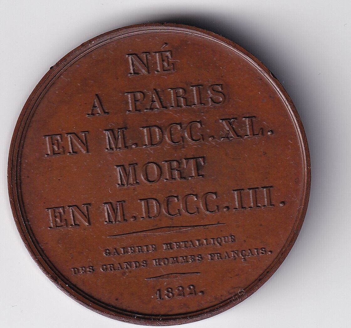 1822 France - Jean Francois De La Harpe by Louis-Michel Petit Large Token