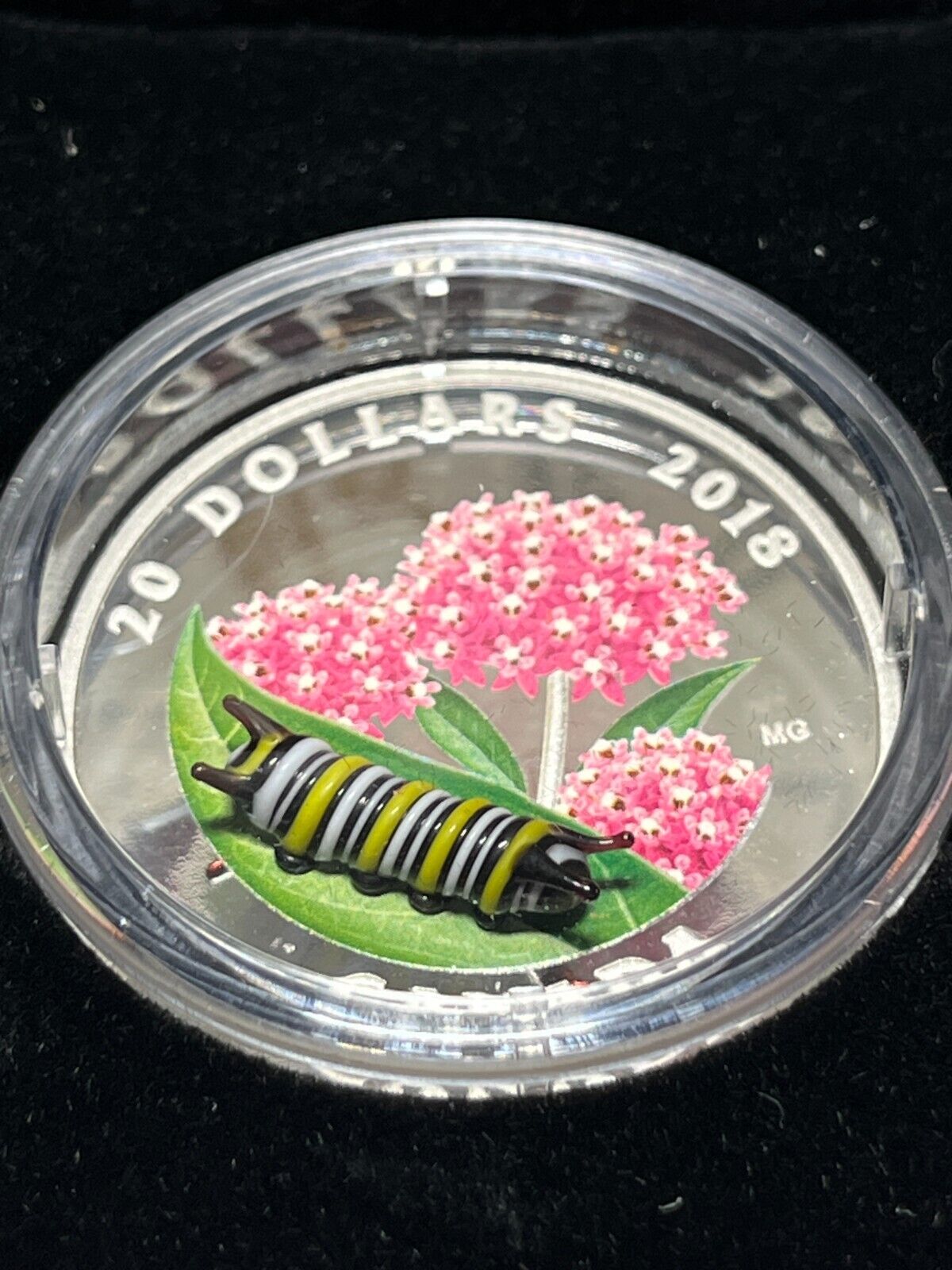 2018 Canada $20 Fine Silver Coin Little Creatures: Monarch Caterpillar