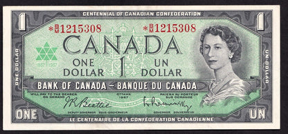 Canada 1967 $1 One Dollar Replacement Banknote Beattie - Rasminsky *B/M 1215308