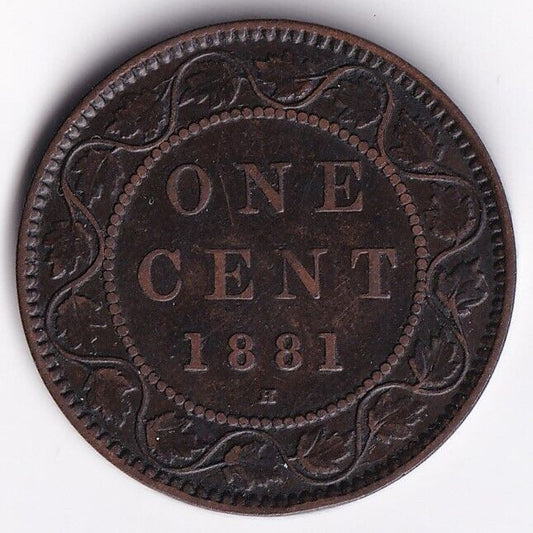 1881 Canada Halifax 1 One Cent Queen Victoria Penny Triple Punched "N" #2