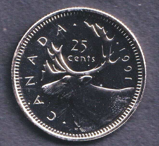 Canada 1991 25c Twenty Five Cent Proof Coin - Rare Key Date