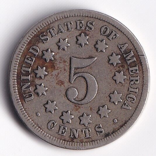 USA United States 1868 Five Cent Shield Nickel Philadelphia Nice Coin #2