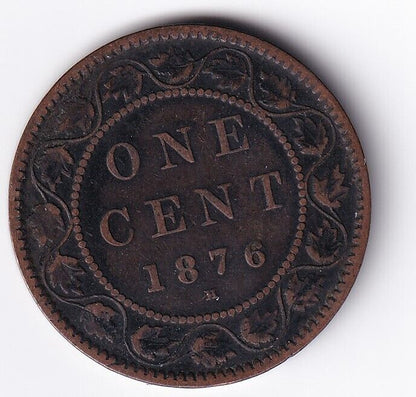 Canada 1876H 1c One Large Cent Queen Victoria Fine #3