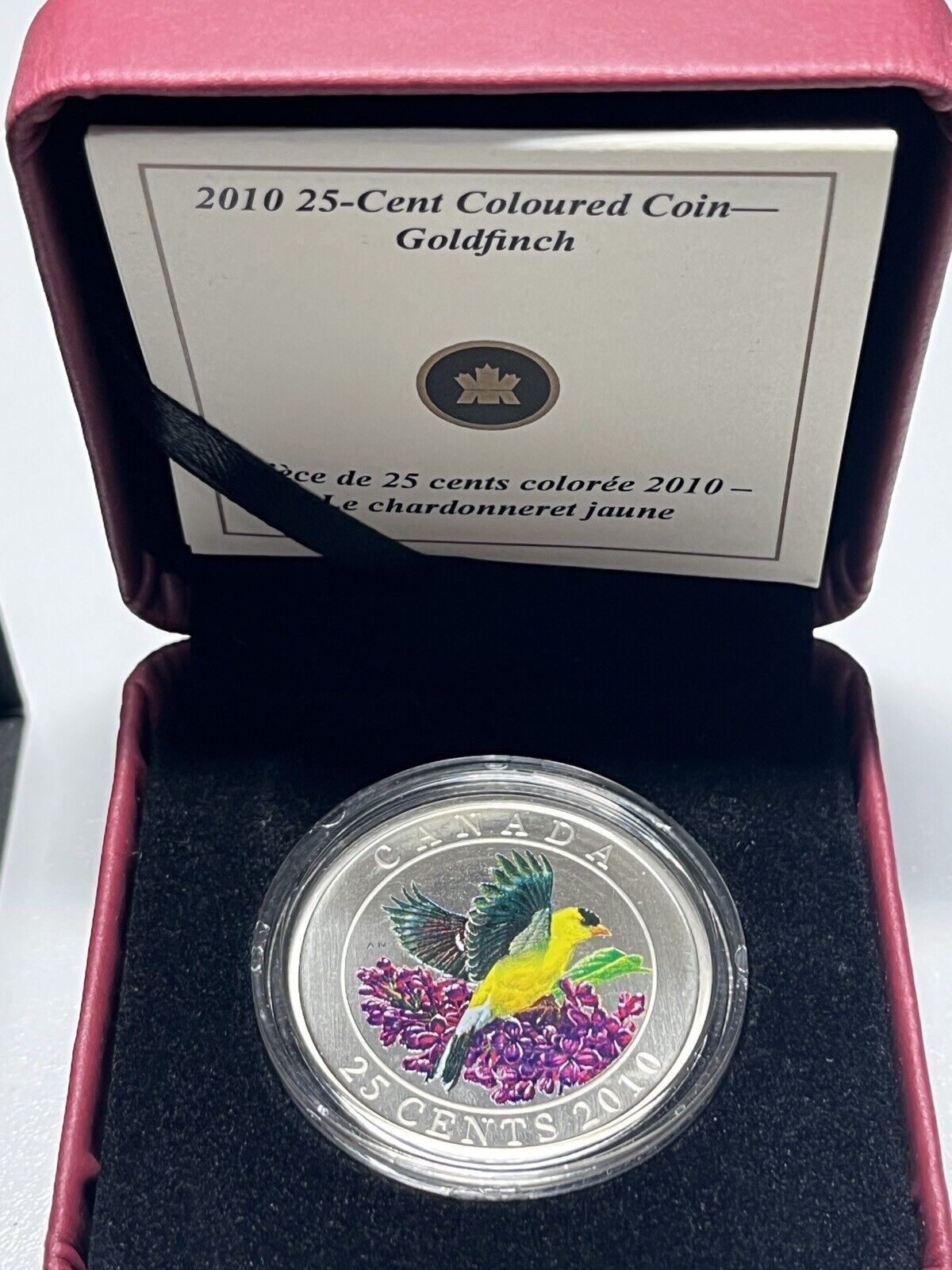 Canada 2010 Goldfinch Bird Series Unique Coloured 25 Cent Better Coin In Series