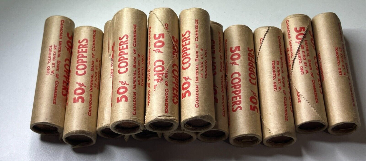 1980 Mint Sealed CIBC Roll Of 50 Uncirculated Canada Pennies