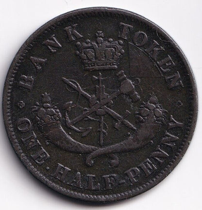 Bank Of Upper Canada 1852 Half Penny Dragonslayer Token PC-5B2 BR-720 #3