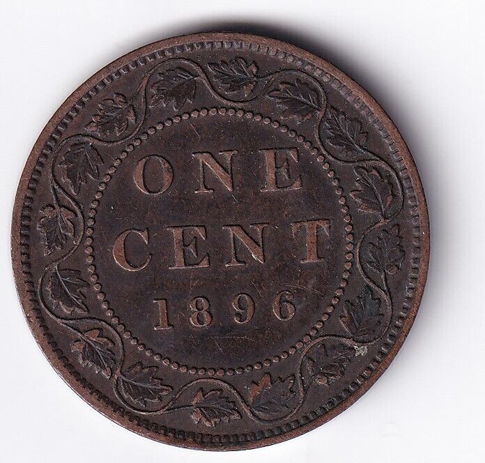 Canada 1896 1c One Large Cent Queen Victoria Very Fine #3+