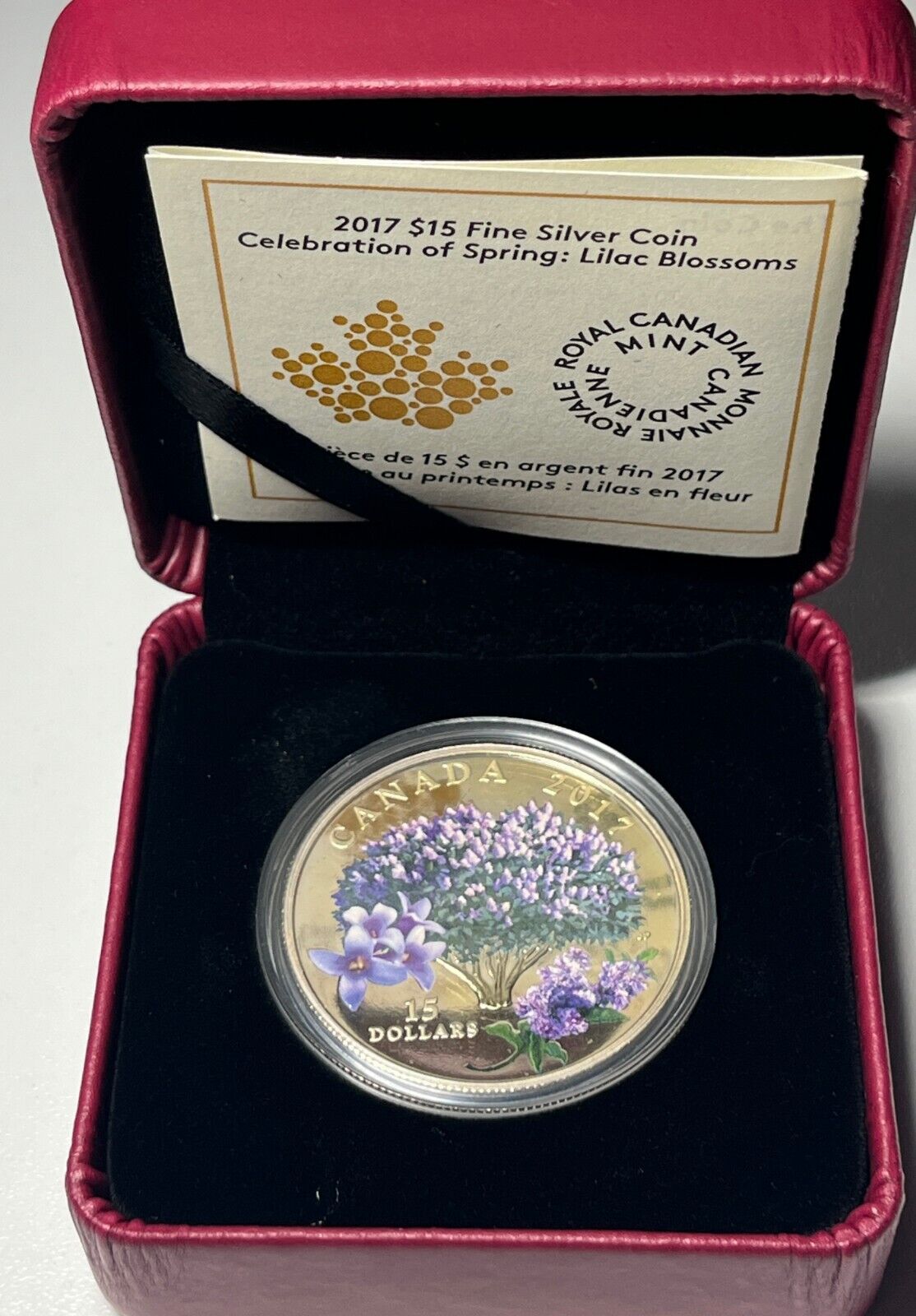 2017 Canada $15 Fine Silver Coin Celebrations of Spring: Lilac Blossoms