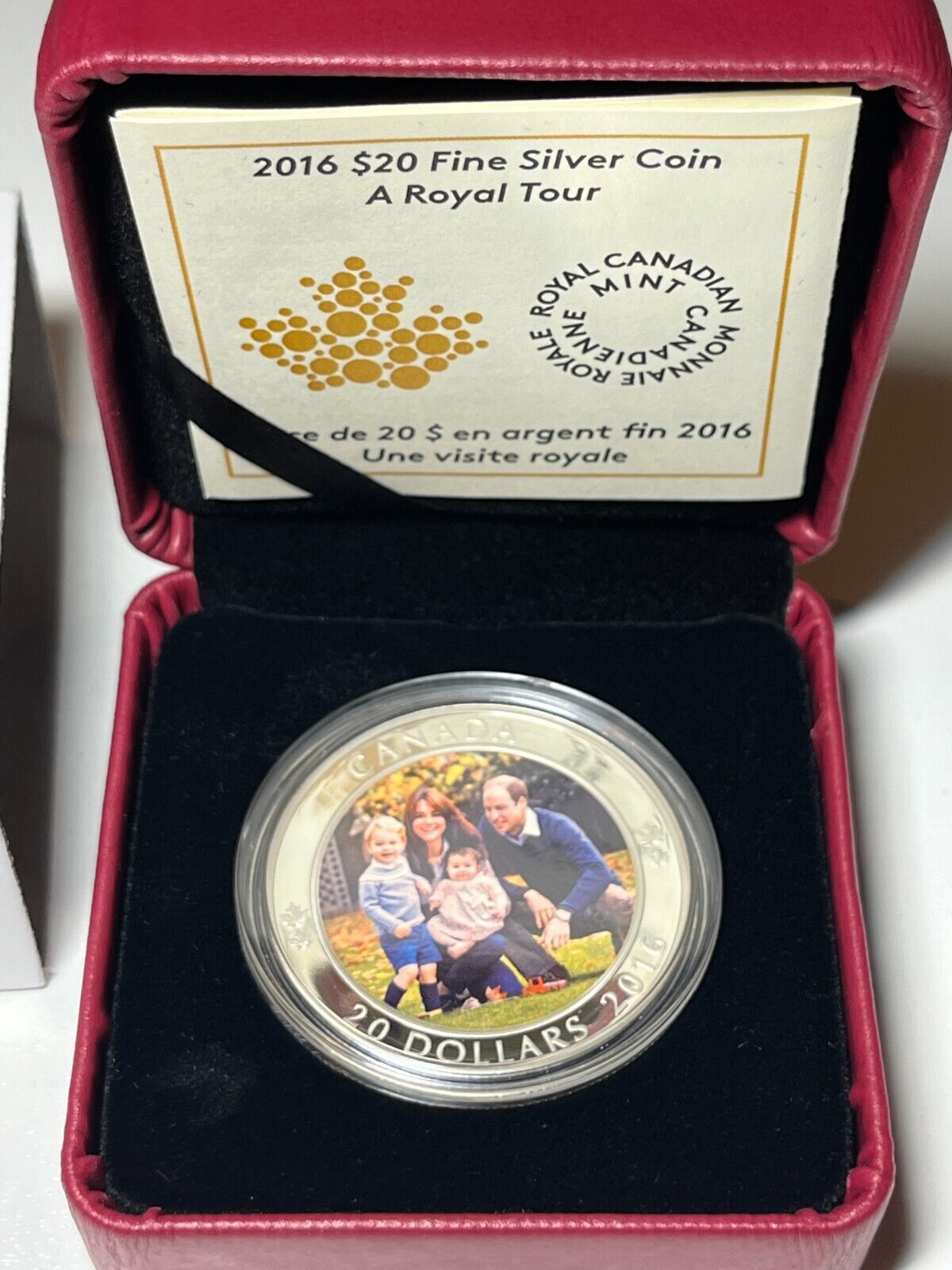 2016 Canada $20 Fine Silver Coin A Royal Tour William Kate George - Complete