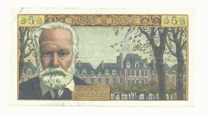 FRANCE 1959-65 5 NOUVEAUX FRANCS '' Victor Hugo '' P#141a  Very Fine!