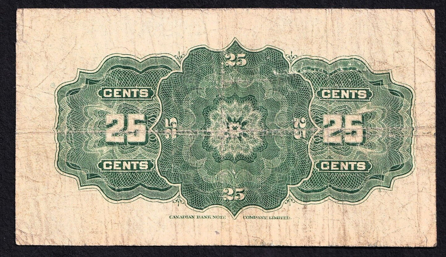 1923 Dominion of Canada 25c Shinplaster Note McCavour - Sanders 199648