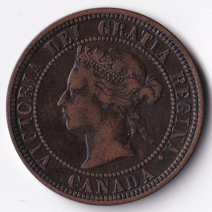 1881 Canada Halifax 1 One Cent Queen Victoria Penny Triple Punched "N" #2