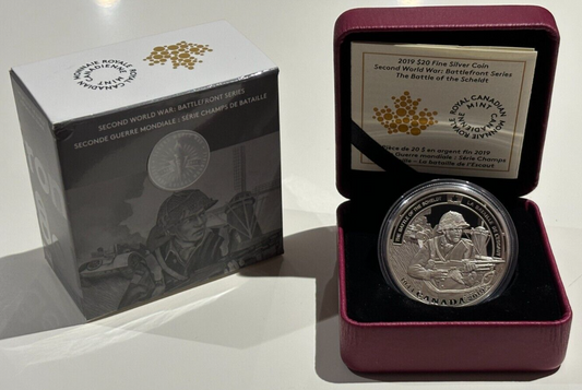 2017 Canada $20 WWII Battlefront Series: The Battle Of The Scheldt Proof Coin