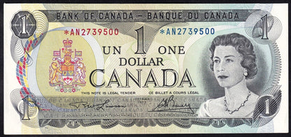 Canada 1973 $1 One Dollar Replacement Banknote Lawson - Bouey UNC *A/N 2739500