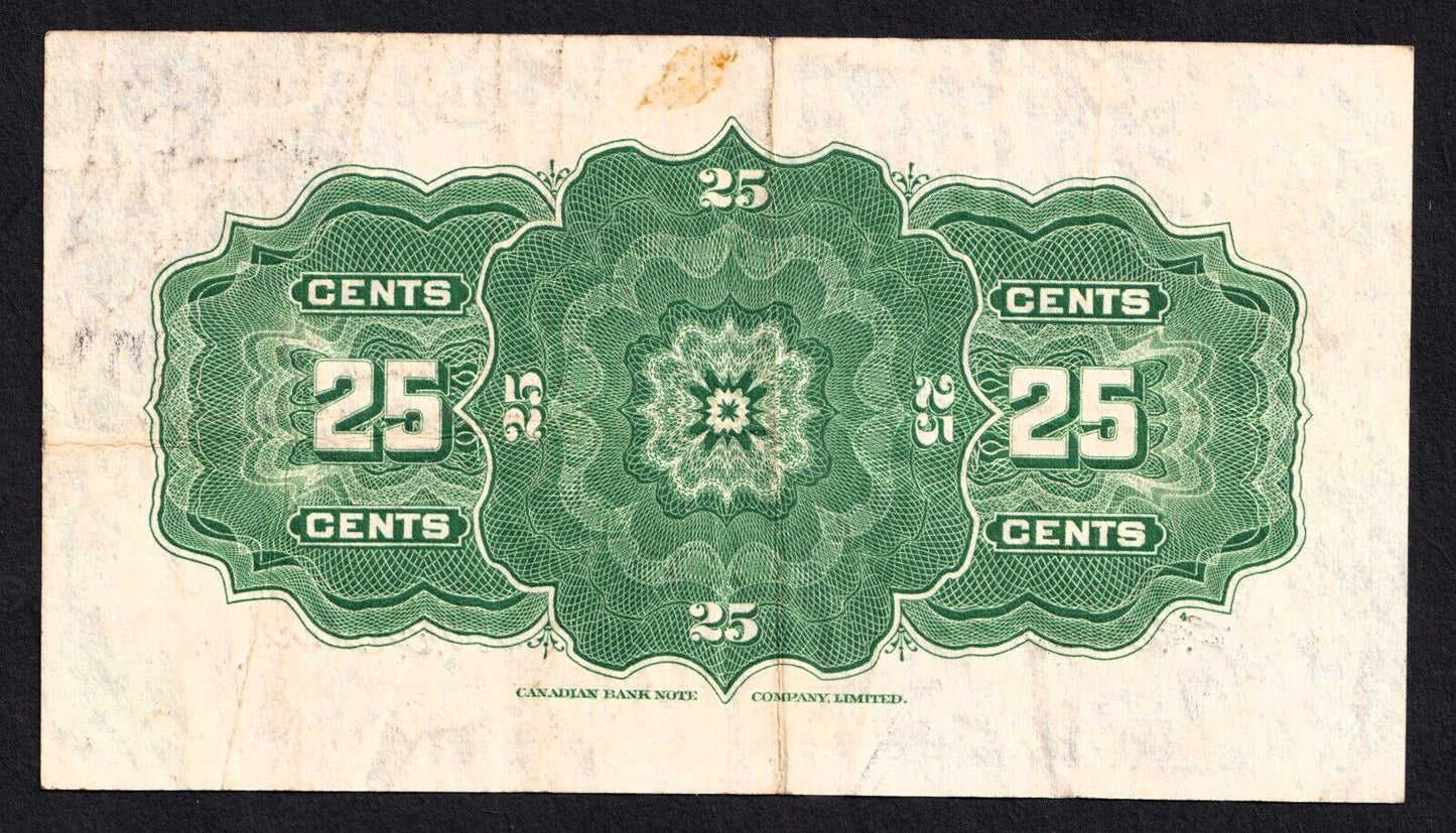 1923 Dominion of Canada 25c Shinplaster Note Campbell - Clark 683470