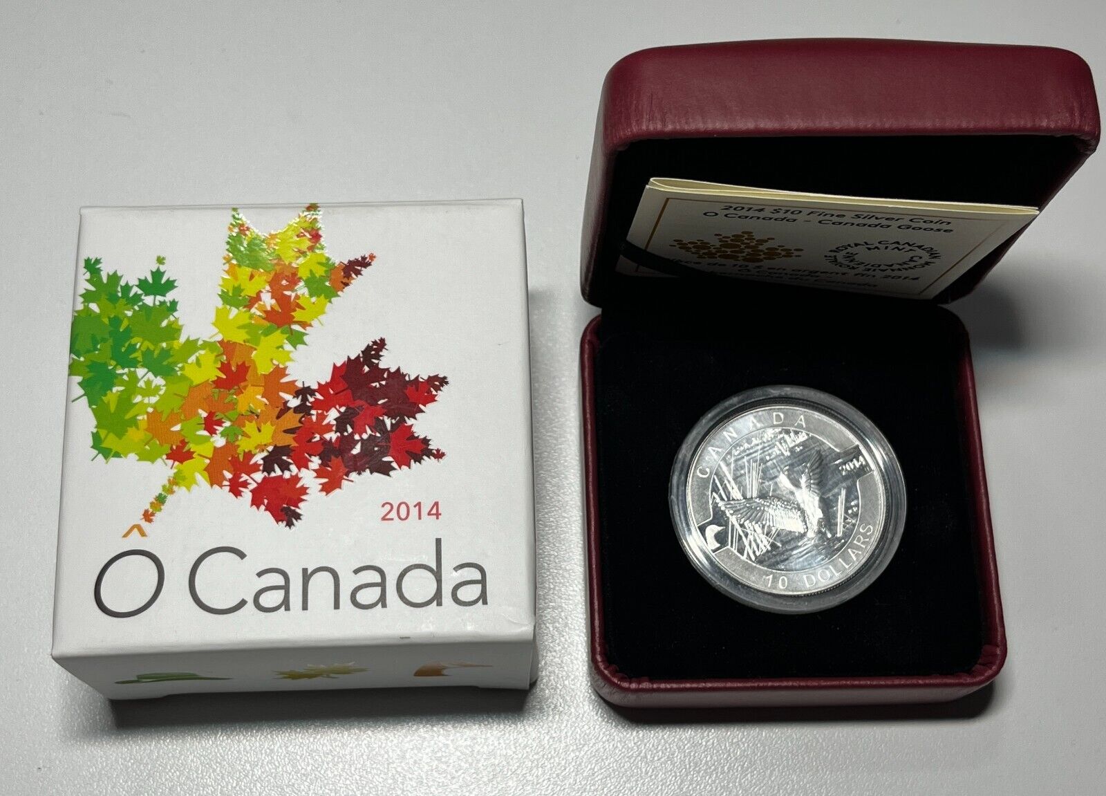 2014 “O’ Canada” $10 Fine Silver Coin - Canada Goose With Box + COA