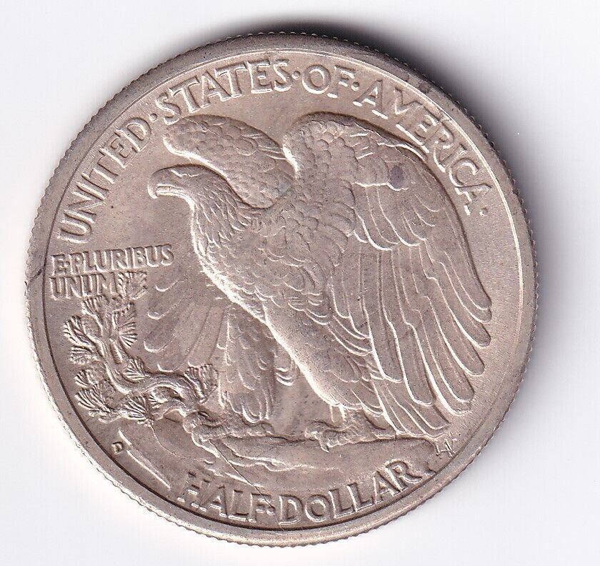 United States 1944-D  .900 Silver Walking Liberty Half Dollar 50 Cent