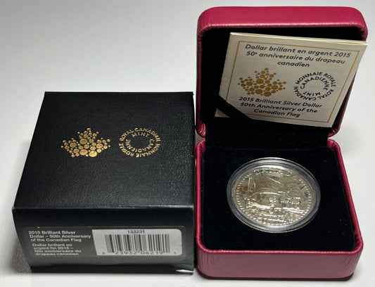 2015 Canada Silver Dollar - 50th Anniversary of the Canadian Flag Brilliant UNC