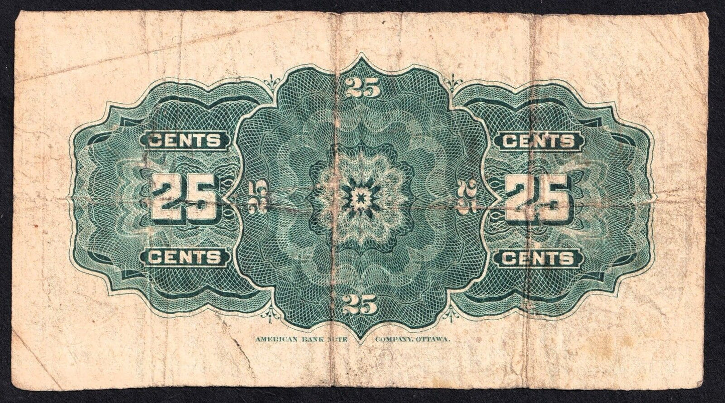 1900 Dominion of Canada 25c Shinplaster Note Courtney #11