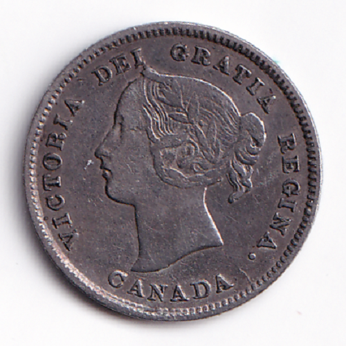 Canada 1893 5C 5 Cents VF Queen Victoria .925 Silver Coin