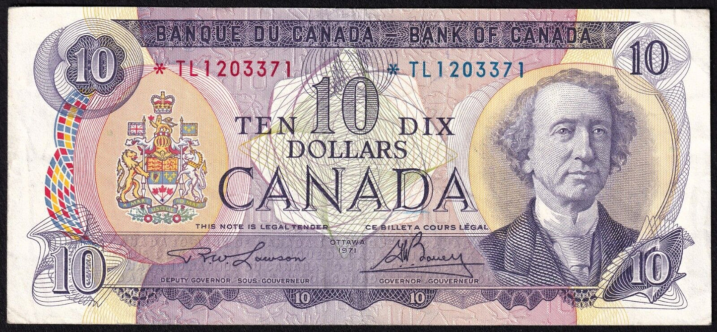 Canada 1971 $10 Ten Dollar Replacement Banknote Lawson - Bouey *TL 1203371