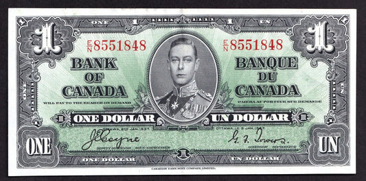 Canada 1937 $1 One Dollar Banknote Coyne - Towers E/N 8551848