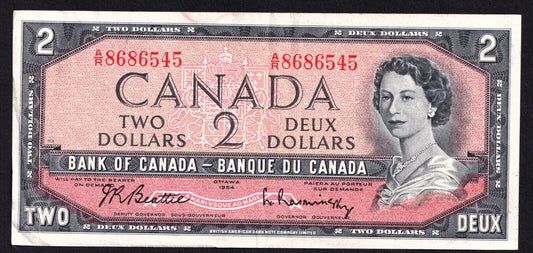 Canada 1954 $2 Two Dollar Banknote Bouey - Rasminsky B/G 5275451