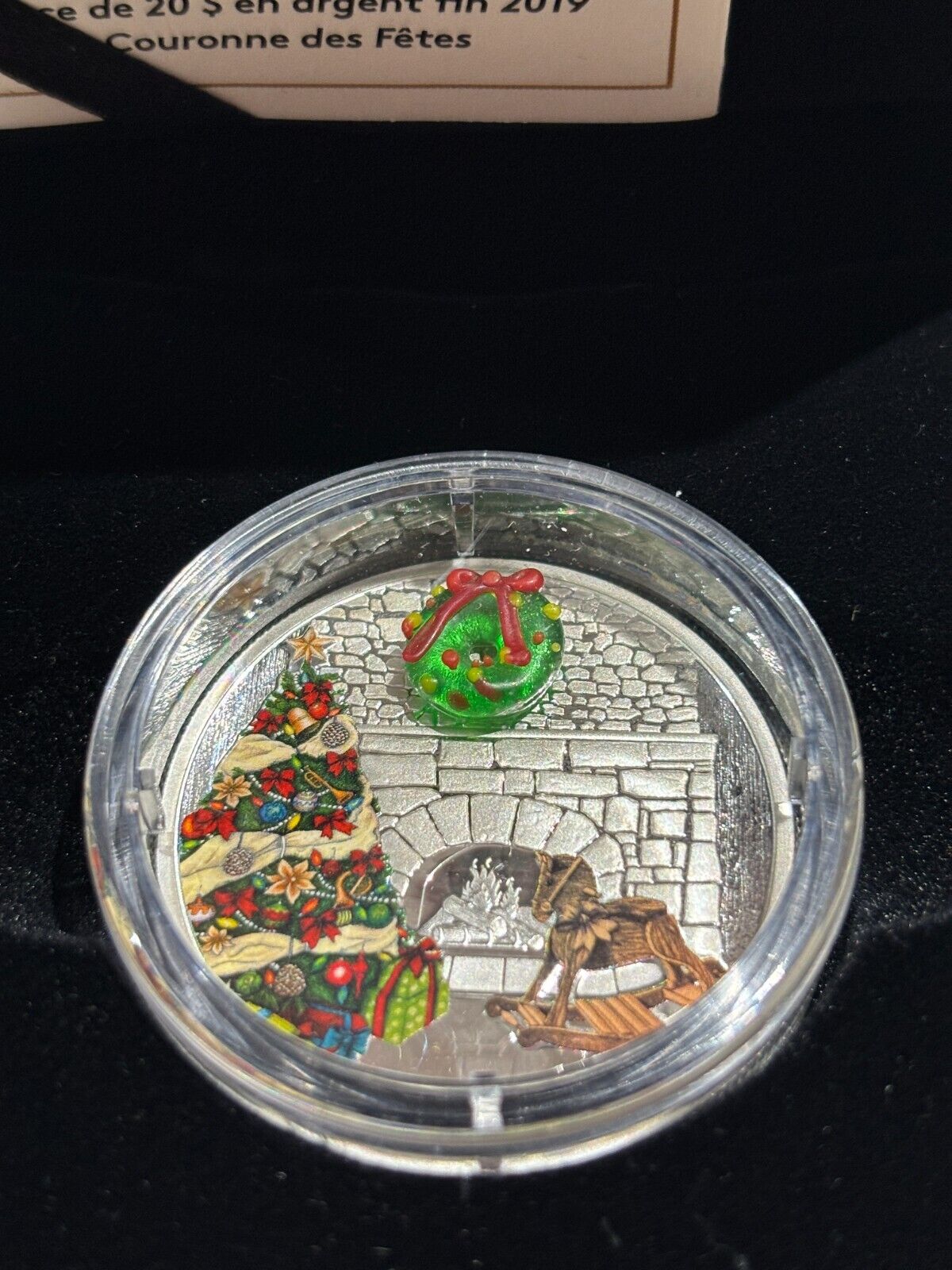 Royal Canadian Mint 2019 $20 Fine Silver Coin Holiday Wreath Magic Box And COA