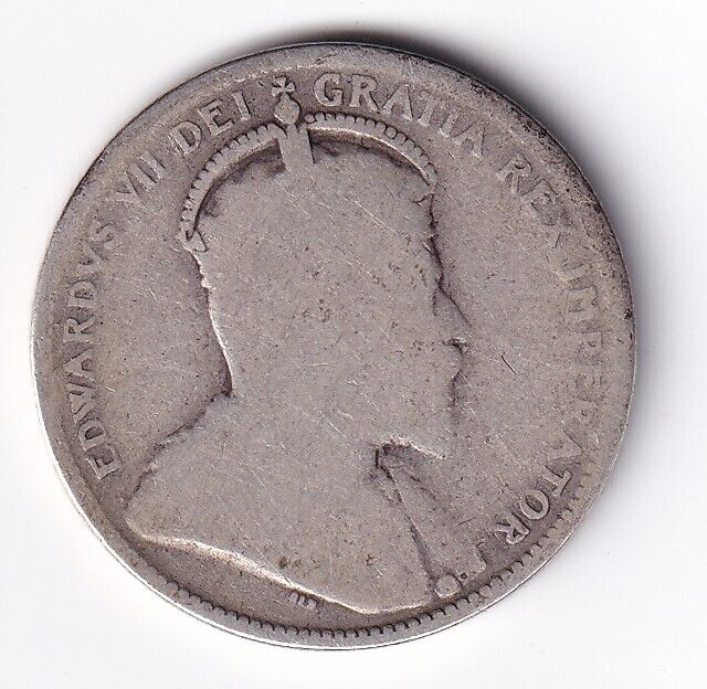 1905 Canada Silver Quarter 25 Twenty Five Cent Piece King Edward Semi Key