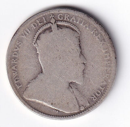 1905 Canada Silver Quarter 25 Twenty Five Cent Piece King Edward Semi Key