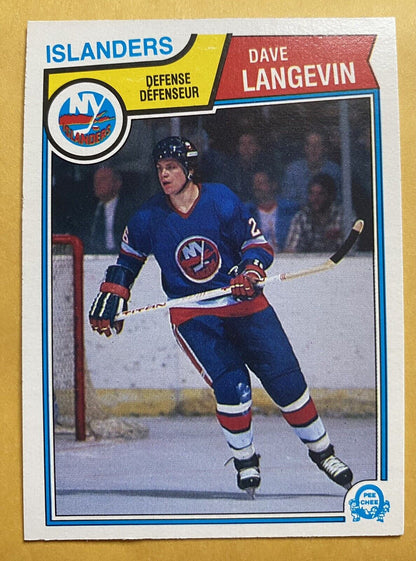 Dave Langevin 1983-84 O-PEE-CHEE OPC Hockey #11 (EXMT+) New York Islanders