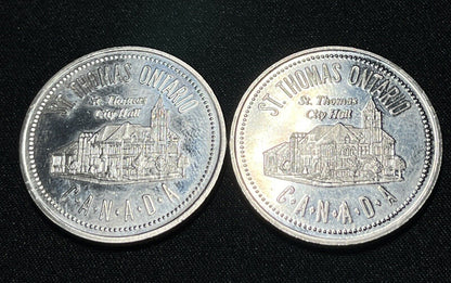 Lot Of 2 St. Thomas Ontario Railway Capital of Canada Trade Dollars