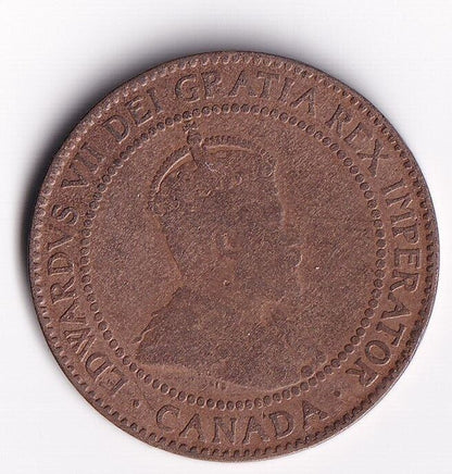 Canada 1910 1 Cent One Large Cent Coin King Edward Nice Details