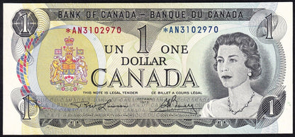 Canada 1973 $1 One Dollar Replacement Banknote Lawson - Bouey UNC *A/N 3102970