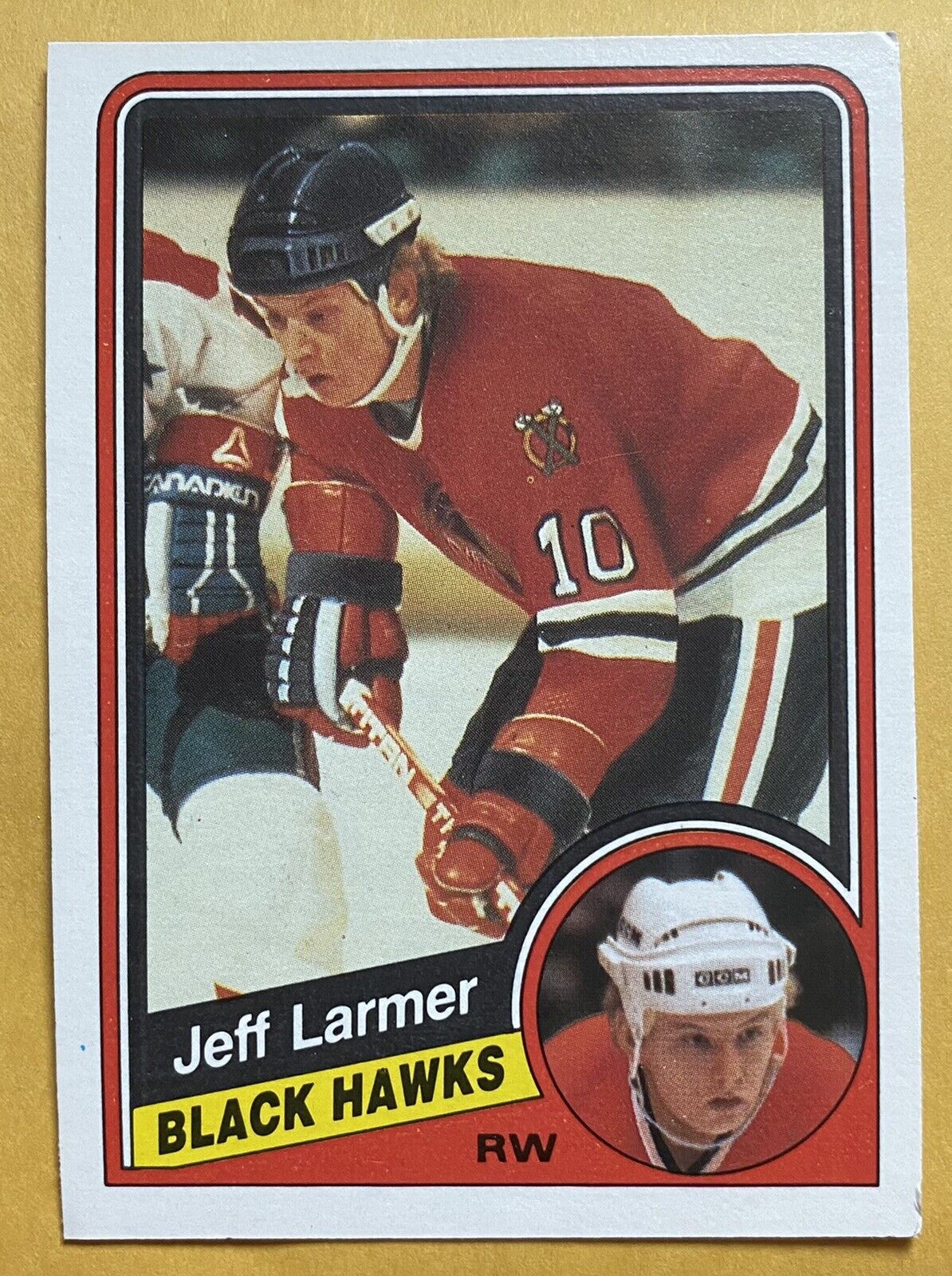 1984 85 OPC #36 JEFF LARMER CHICAGO BLACK HAWKS O-PEE-CHEE