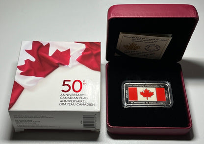 2015 Canada $50 Fine Silver Coin - 50th Anniversary of the Canadian Flag