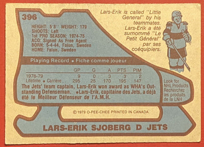 1979-80 O-Pee-Chee #396 Lars-Erik Sjoberg Winnipeg Jets