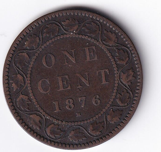 Canada 1876H 1c One Large Cent Queen Victoria Fine #4