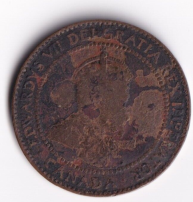 Canada 1910 1 Cent One Large Cent Coin King Edward