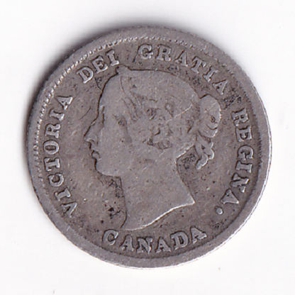 Canada 1882H 5C 5 Cent VG Queen Victoria 0.925 Silver Coin