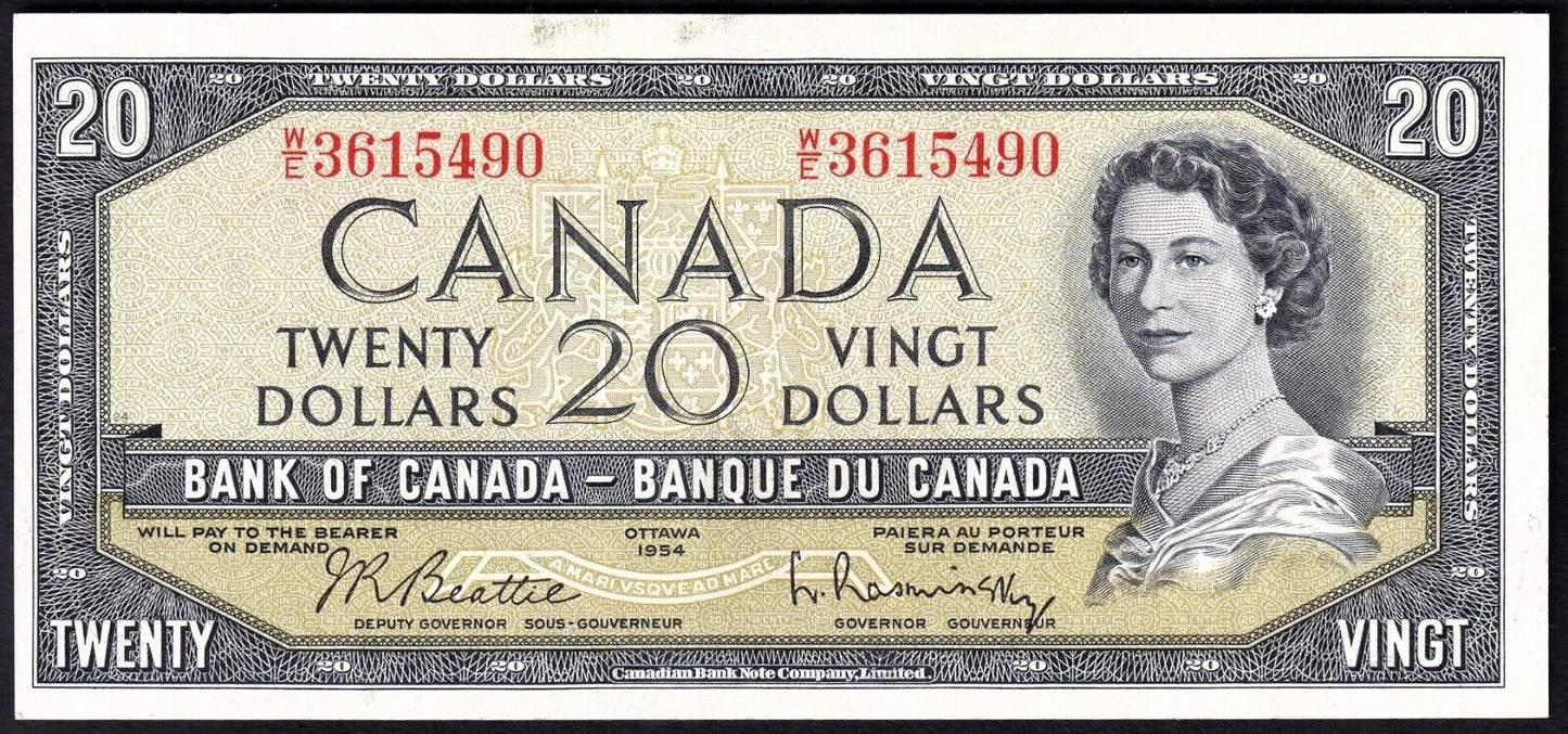 Canada 1954 $20 Twenty Dollar Banknote Beattie - Rasminsky W/E 3615490