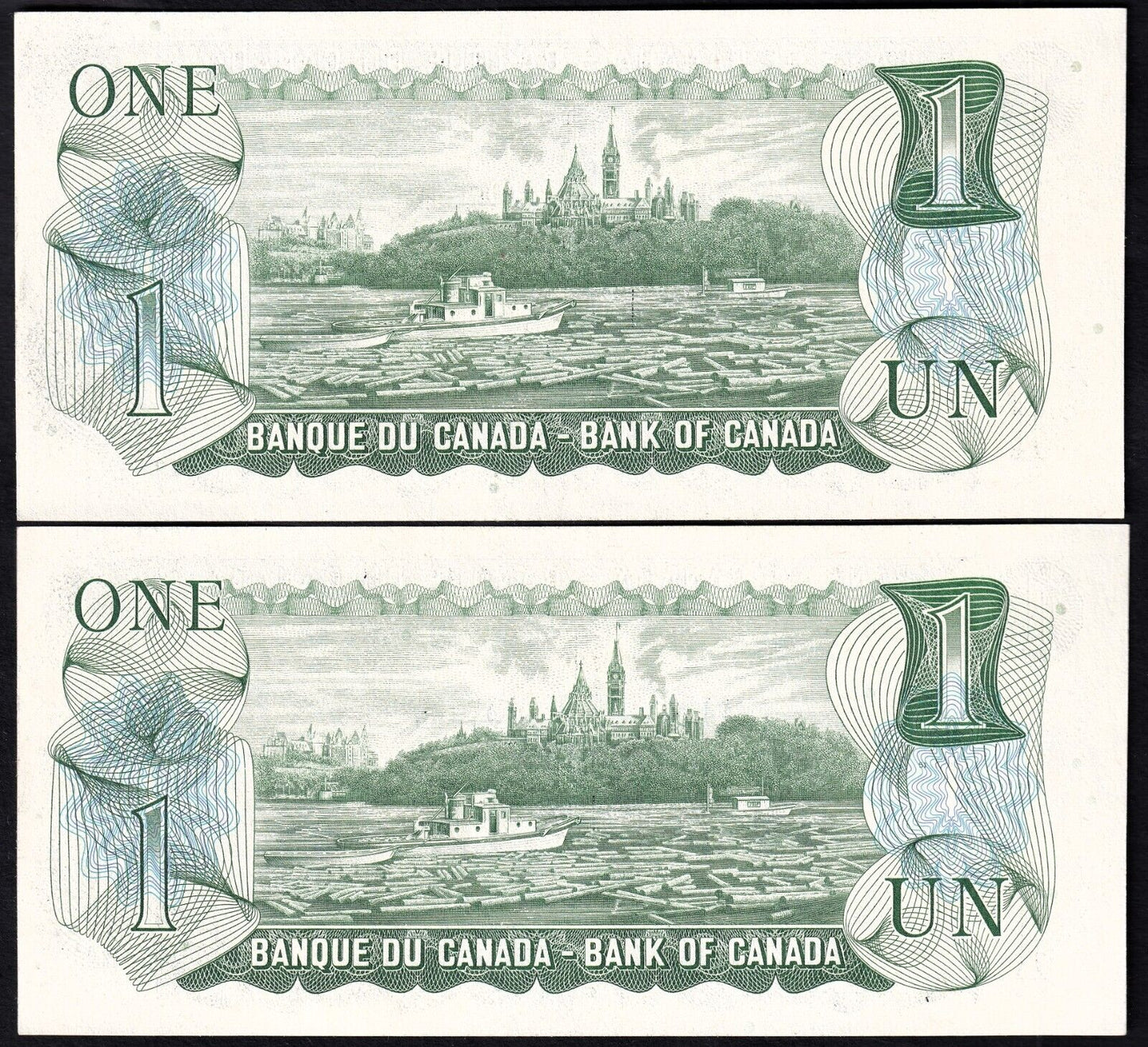 Canada 1973 $1 One Dollar Lot Of Two Consecutive Replacemnt Banknotes Lawson *AA